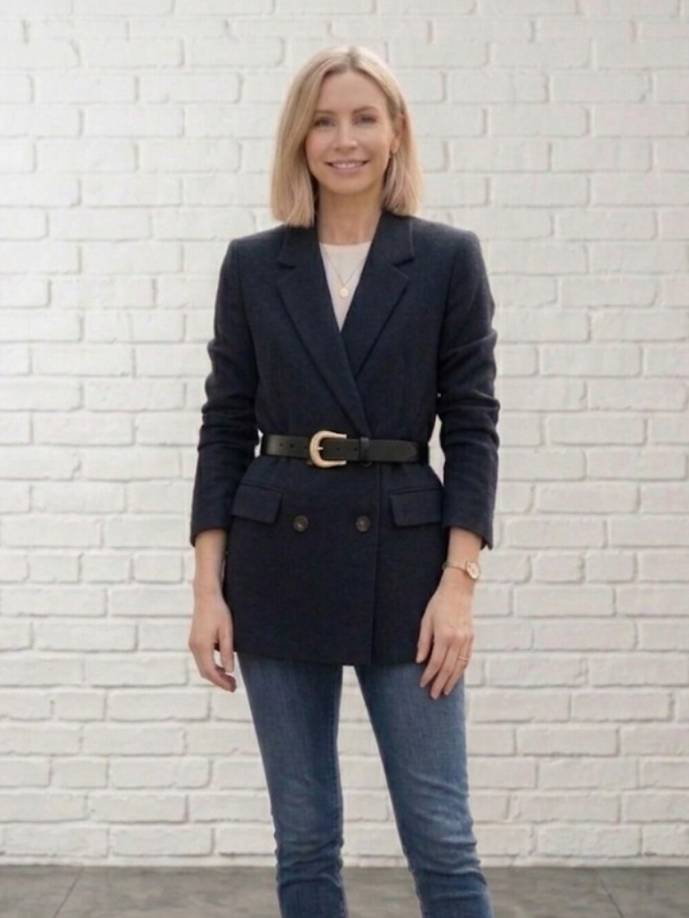 OLD NAVY Women's Navy Blue Double-Breasted Oversized Blazer Size Small NWT - Picture 12 of 12